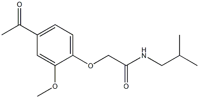 2-(4-acetyl-2-methoxyphenoxy)-N-isobutylacetamide Struktur