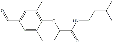 2-(4-formyl-2,6-dimethylphenoxy)-N-(3-methylbutyl)propanamide Struktur