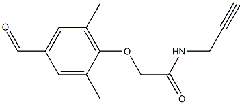 2-(4-formyl-2,6-dimethylphenoxy)-N-(prop-2-yn-1-yl)acetamide Struktur