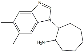 2-(5,6-dimethyl-1H-1,3-benzodiazol-1-yl)cycloheptan-1-amine Struktur