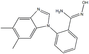 2-(5,6-dimethyl-1H-1,3-benzodiazol-1-yl)-N'-hydroxybenzene-1-carboximidamide Struktur