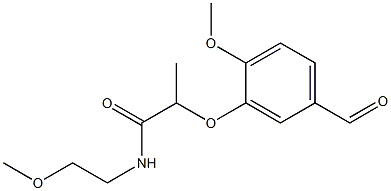 2-(5-formyl-2-methoxyphenoxy)-N-(2-methoxyethyl)propanamide Struktur