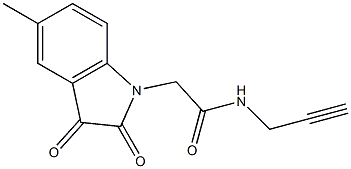 2-(5-methyl-2,3-dioxo-2,3-dihydro-1H-indol-1-yl)-N-(prop-2-yn-1-yl)acetamide Struktur