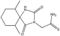 2-(6,10-dimethyl-2,4-dioxo-1,3-diazaspiro[4.5]dec-3-yl)ethanethioamide Struktur