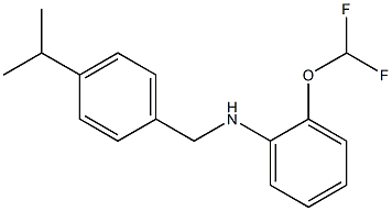 2-(difluoromethoxy)-N-{[4-(propan-2-yl)phenyl]methyl}aniline Struktur