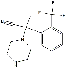 2-(piperazin-1-yl)-2-[2-(trifluoromethyl)phenyl]propanenitrile Struktur