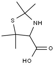 2,2,5,5-tetramethyl-1,3-thiazolidine-4-carboxylic acid Struktur