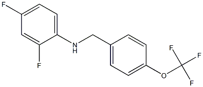 2,4-difluoro-N-{[4-(trifluoromethoxy)phenyl]methyl}aniline Struktur