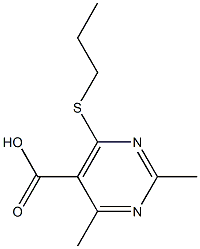 2,4-dimethyl-6-(propylthio)pyrimidine-5-carboxylic acid Struktur