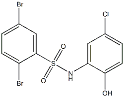 2,5-dibromo-N-(5-chloro-2-hydroxyphenyl)benzene-1-sulfonamide Struktur