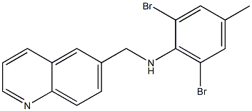 2,6-dibromo-4-methyl-N-(quinolin-6-ylmethyl)aniline Struktur