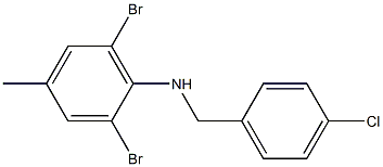 2,6-dibromo-N-[(4-chlorophenyl)methyl]-4-methylaniline Struktur