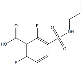 2,6-difluoro-3-(propylsulfamoyl)benzoic acid Struktur