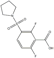 2,6-difluoro-3-(pyrrolidine-1-sulfonyl)benzoic acid Struktur