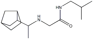 2-[(1-{bicyclo[2.2.1]heptan-2-yl}ethyl)amino]-N-(2-methylpropyl)acetamide Struktur