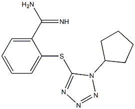 2-[(1-cyclopentyl-1H-1,2,3,4-tetrazol-5-yl)sulfanyl]benzene-1-carboximidamide Struktur