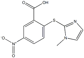 2-[(1-methyl-1H-imidazol-2-yl)sulfanyl]-5-nitrobenzoic acid Struktur