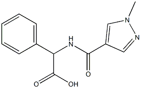 2-[(1-methyl-1H-pyrazol-4-yl)formamido]-2-phenylacetic acid Struktur