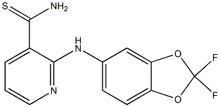 2-[(2,2-difluoro-2H-1,3-benzodioxol-5-yl)amino]pyridine-3-carbothioamide Struktur