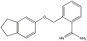 2-[(2,3-dihydro-1H-inden-5-yloxy)methyl]benzene-1-carboximidamide Struktur