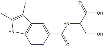 2-[(2,3-dimethyl-1H-indol-5-yl)formamido]-3-hydroxypropanoic acid Struktur