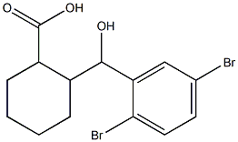 2-[(2,5-dibromophenyl)(hydroxy)methyl]cyclohexane-1-carboxylic acid Struktur