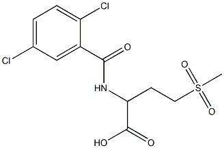 2-[(2,5-dichlorophenyl)formamido]-4-methanesulfonylbutanoic acid Struktur