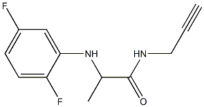 2-[(2,5-difluorophenyl)amino]-N-(prop-2-yn-1-yl)propanamide Struktur