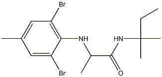 2-[(2,6-dibromo-4-methylphenyl)amino]-N-(2-methylbutan-2-yl)propanamide Struktur