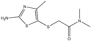 2-[(2-amino-4-methyl-1,3-thiazol-5-yl)thio]-N,N-dimethylacetamide Struktur