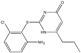 2-[(2-amino-6-chlorophenyl)sulfanyl]-6-propyl-1,4-dihydropyrimidin-4-one Struktur