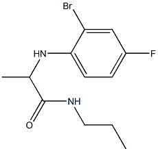 2-[(2-bromo-4-fluorophenyl)amino]-N-propylpropanamide Struktur