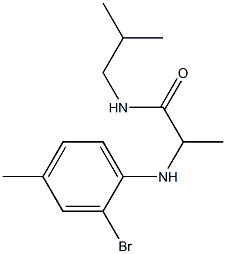 2-[(2-bromo-4-methylphenyl)amino]-N-(2-methylpropyl)propanamide Struktur