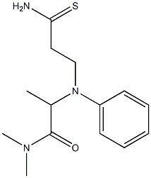 2-[(2-carbamothioylethyl)(phenyl)amino]-N,N-dimethylpropanamide Struktur