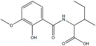 2-[(2-hydroxy-3-methoxybenzoyl)amino]-3-methylpentanoic acid Struktur