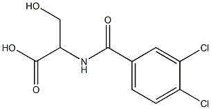 2-[(3,4-dichlorobenzoyl)amino]-3-hydroxypropanoic acid Struktur