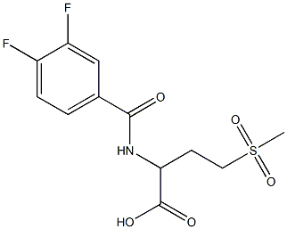 2-[(3,4-difluorophenyl)formamido]-4-methanesulfonylbutanoic acid Struktur