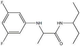 2-[(3,5-difluorophenyl)amino]-N-(pentan-3-yl)propanamide Struktur