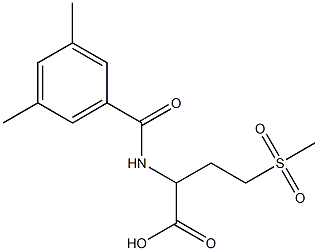 2-[(3,5-dimethylphenyl)formamido]-4-methanesulfonylbutanoic acid Struktur