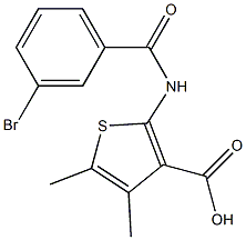 2-[(3-bromobenzene)amido]-4,5-dimethylthiophene-3-carboxylic acid Struktur