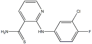 2-[(3-chloro-4-fluorophenyl)amino]pyridine-3-carbothioamide Struktur