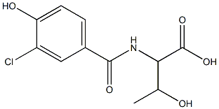 2-[(3-chloro-4-hydroxyphenyl)formamido]-3-hydroxybutanoic acid Struktur