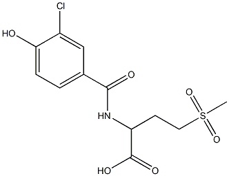 2-[(3-chloro-4-hydroxyphenyl)formamido]-4-methanesulfonylbutanoic acid Struktur