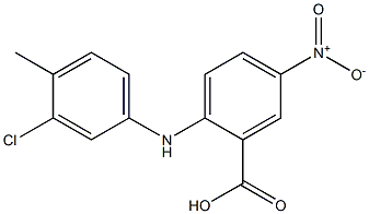 2-[(3-chloro-4-methylphenyl)amino]-5-nitrobenzoic acid Struktur