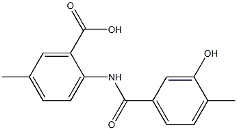 2-[(3-hydroxy-4-methylbenzene)amido]-5-methylbenzoic acid Struktur