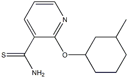 2-[(3-methylcyclohexyl)oxy]pyridine-3-carbothioamide Struktur