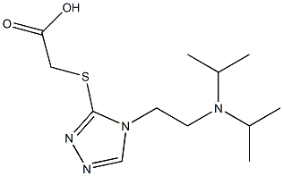 2-[(4-{2-[bis(propan-2-yl)amino]ethyl}-4H-1,2,4-triazol-3-yl)sulfanyl]acetic acid Struktur