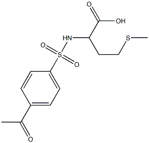 2-[(4-acetylbenzene)sulfonamido]-4-(methylsulfanyl)butanoic acid Struktur