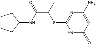 2-[(4-amino-6-oxo-1,6-dihydropyrimidin-2-yl)sulfanyl]-N-cyclopentylpropanamide Struktur