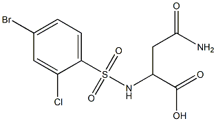 2-[(4-bromo-2-chlorobenzene)sulfonamido]-3-carbamoylpropanoic acid Struktur